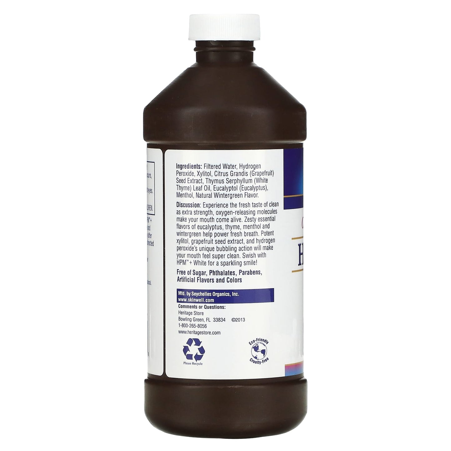 Heritage, Hydrogen Peroxide Mouthwash + White, 16 Oz Liquid UPC 076970706488 | HiLife Vitamins