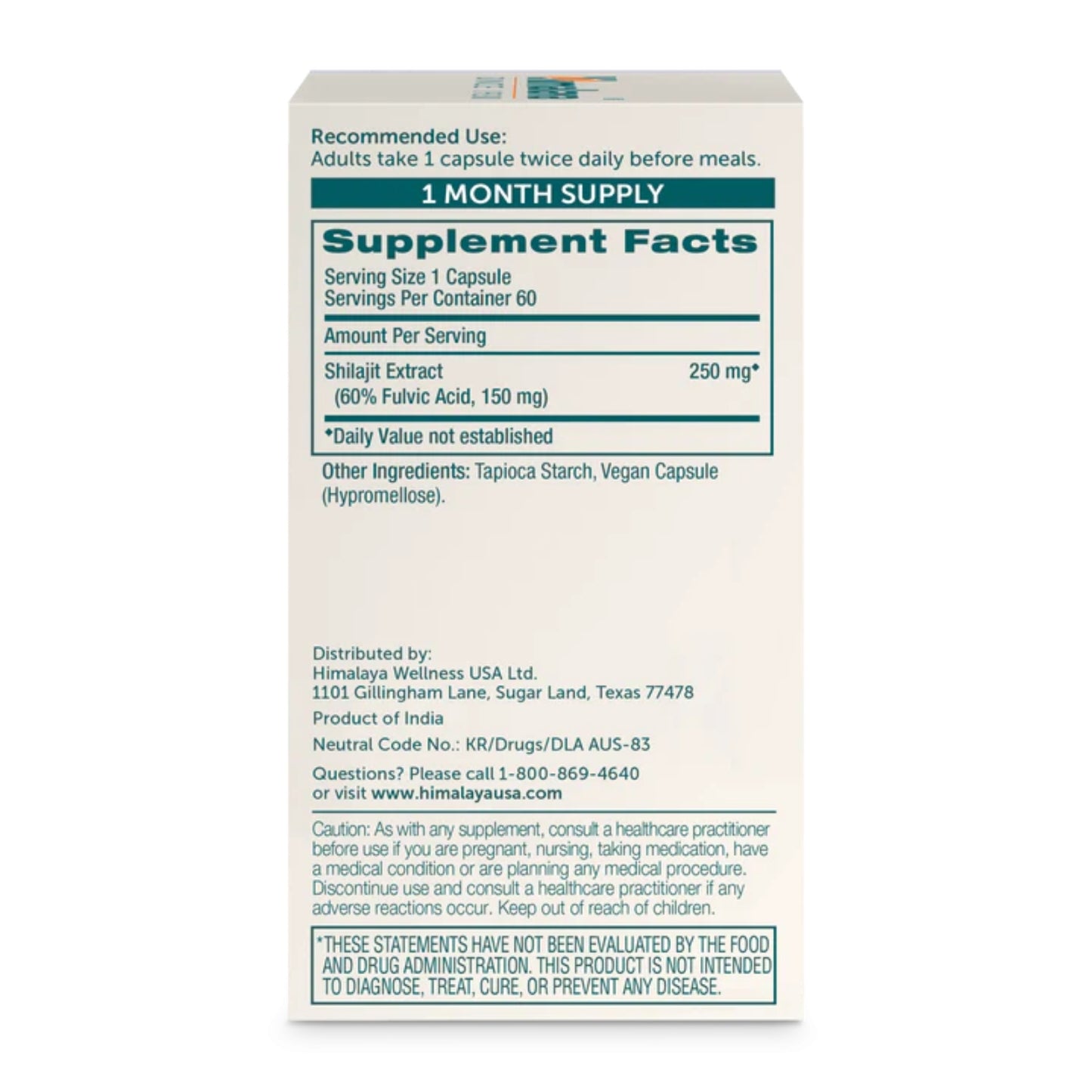 Himalaya, Shilajit, 60 Vegan Capsules UPC 605069994262 | HiLife Vitamins