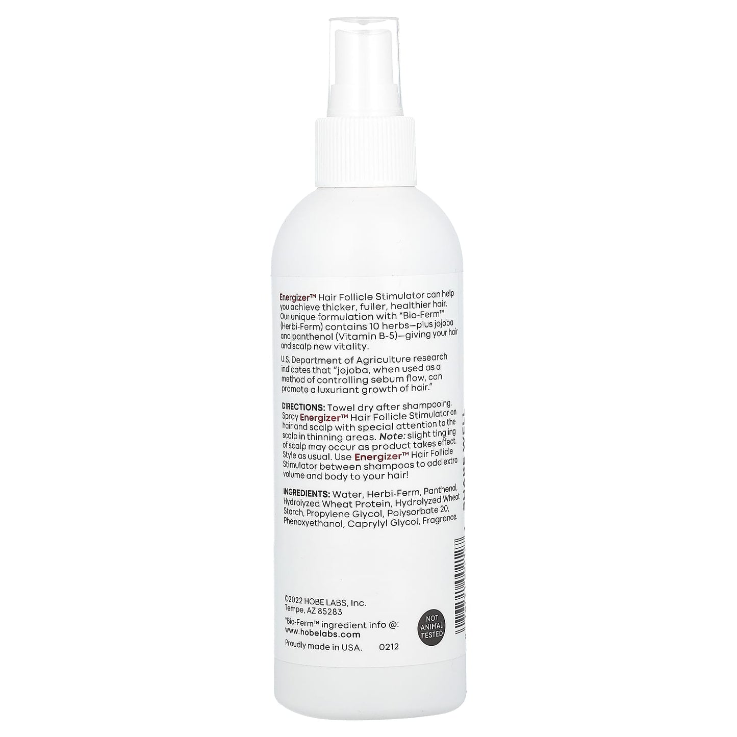 Hobe Labs, Energizer Hair Follicle Stimulator, 8 Oz UPC 076791002127 | Hilife Vitamins