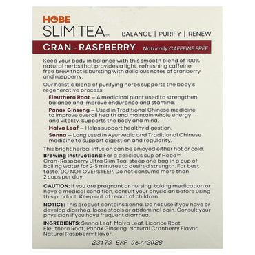 Hobe Labs, Ultra Slim Tea Cran-Raspberry, 24 UPC 076791076227 | Hilife Vitamins