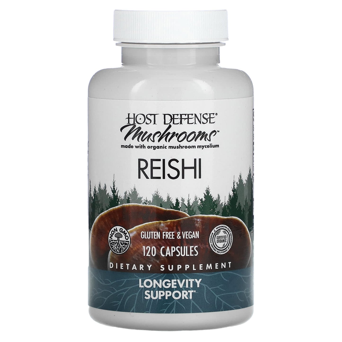 Host Defense, REISHI (Ganoderma lucidum), 120 Capsules UPC 633422030333 | HiLife Vitamins