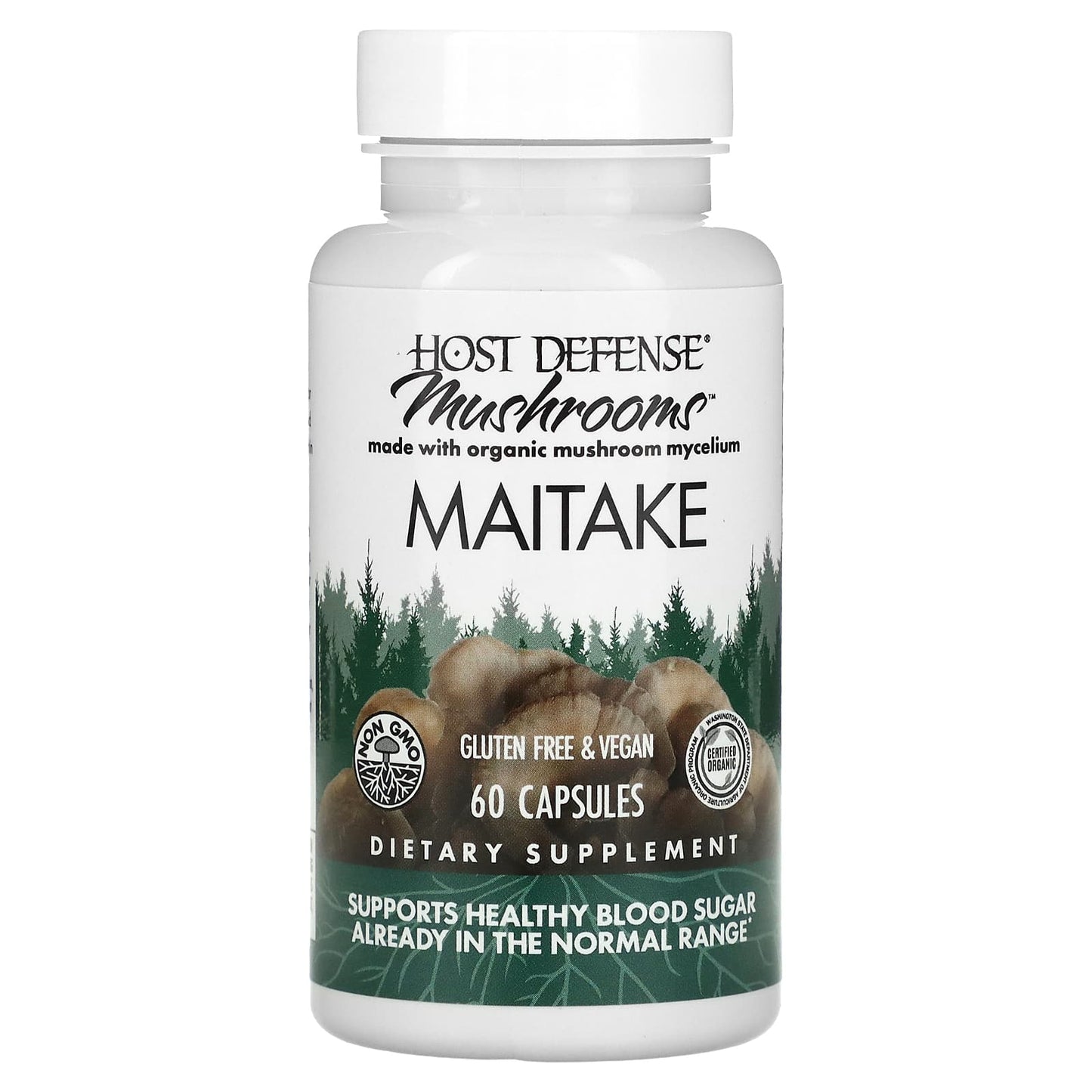 Host Defense, MAITAKE (Grifola frondosa), 60 Capsules UPC 633422031521 | HiLife Vitamins