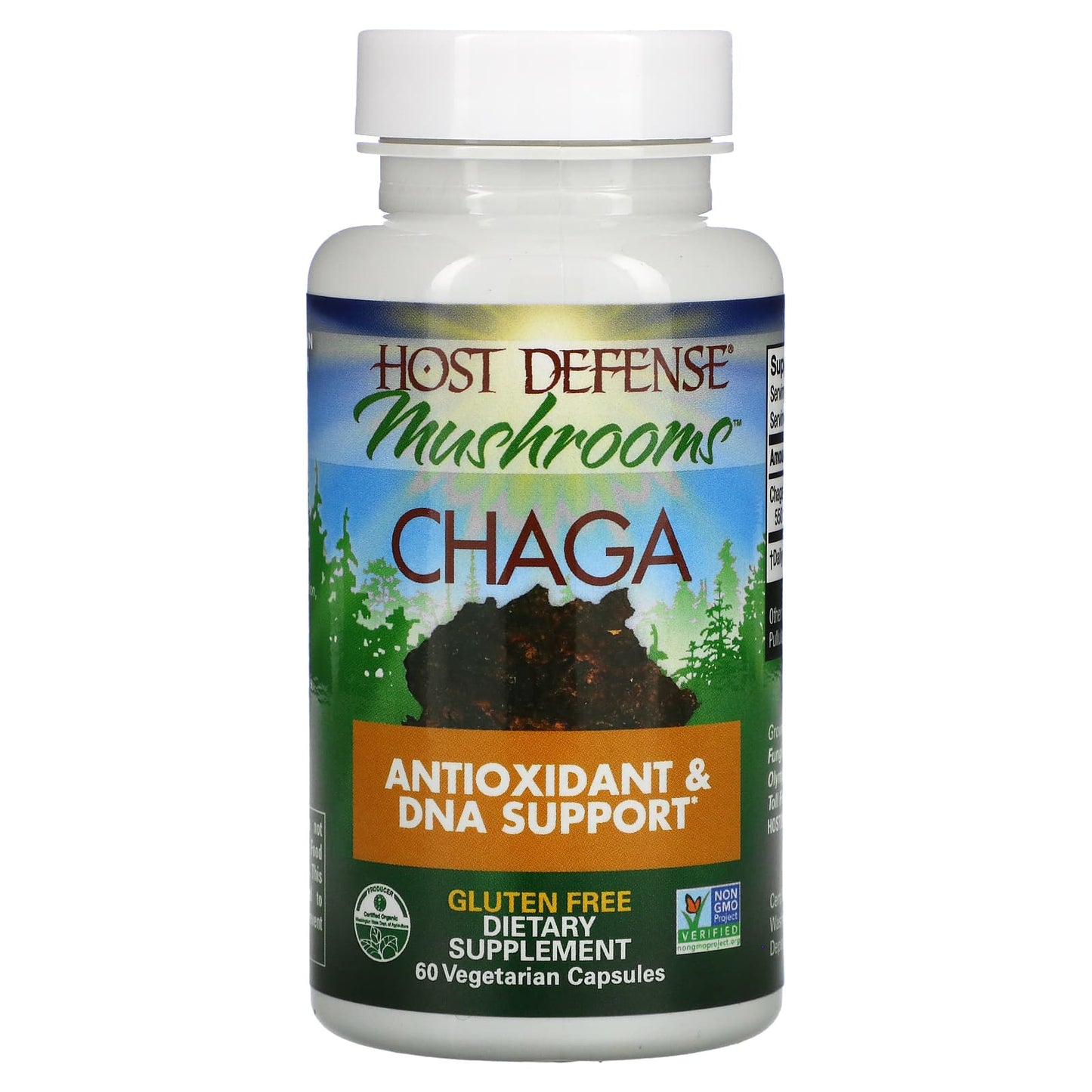 Host Defense, CHAGA (Inonotus obliquus), 60 Capsules UPC 633422031828 | HiLife Vitamins