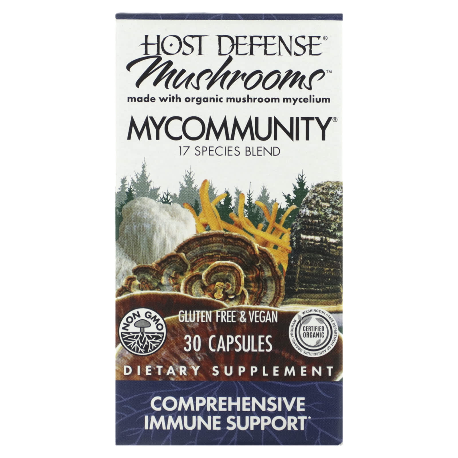Host Defense, Comprehensive Immune Defense, 30 Capsules UPC 633422038117 | HiLife Vitamins