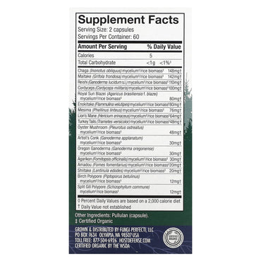 Host Defense, Mushrooms, MyCommunity 17 Species Blend, 120 Vegetarian Capsules UPC 633422038131 | HiLife Vitamins