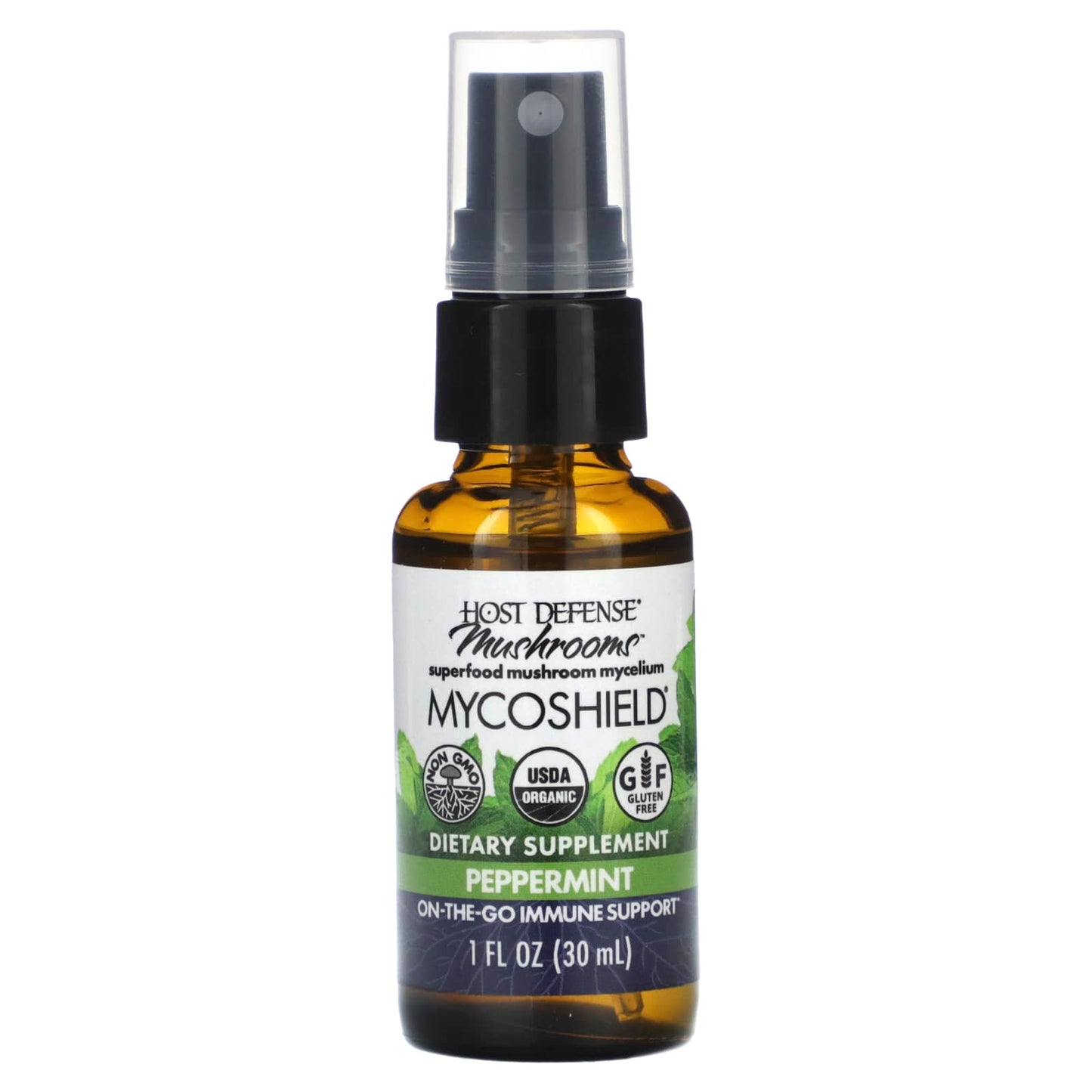 Host Defense, Myco shield immune support spray Peppermint, 1 Oz spray UPC 633422057712 | HiLife Vitamins