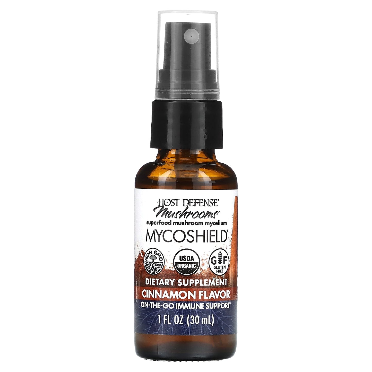 Host Defense, Myco shield spray immune support cinnamon, 1 Oz spray UPC 633422057811 | HiLife Vitamins