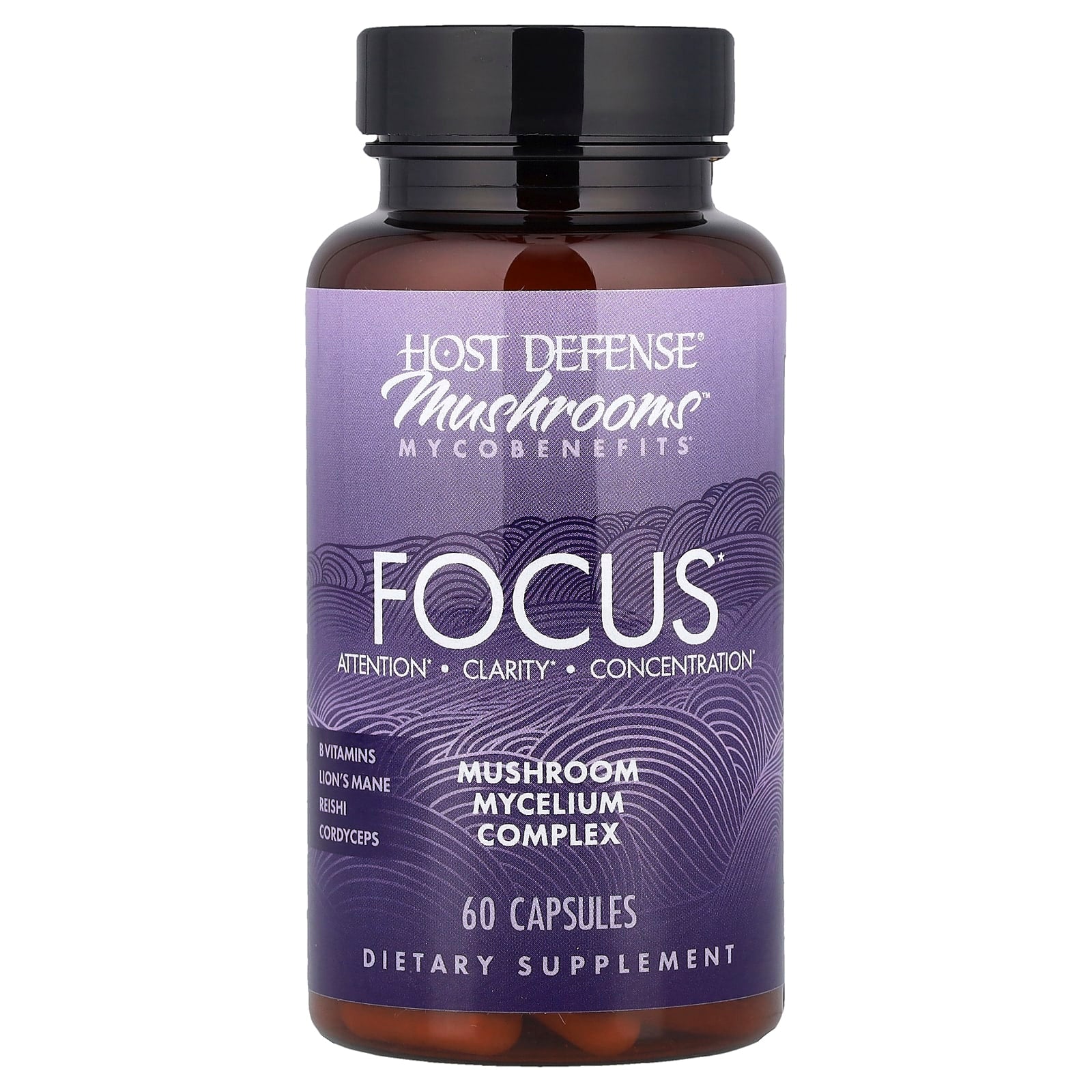 Host Defense, Mushrooms™ Mycobenefits, Focus, 60 Capsules UPC 633422714103 | HiLife Vitamins