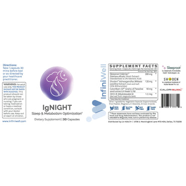 Infiniwell, IgNIGHT, Sleep & Metabolism Optimization, 30 Capsules UPC 691835777719 | HiLife Vitamins