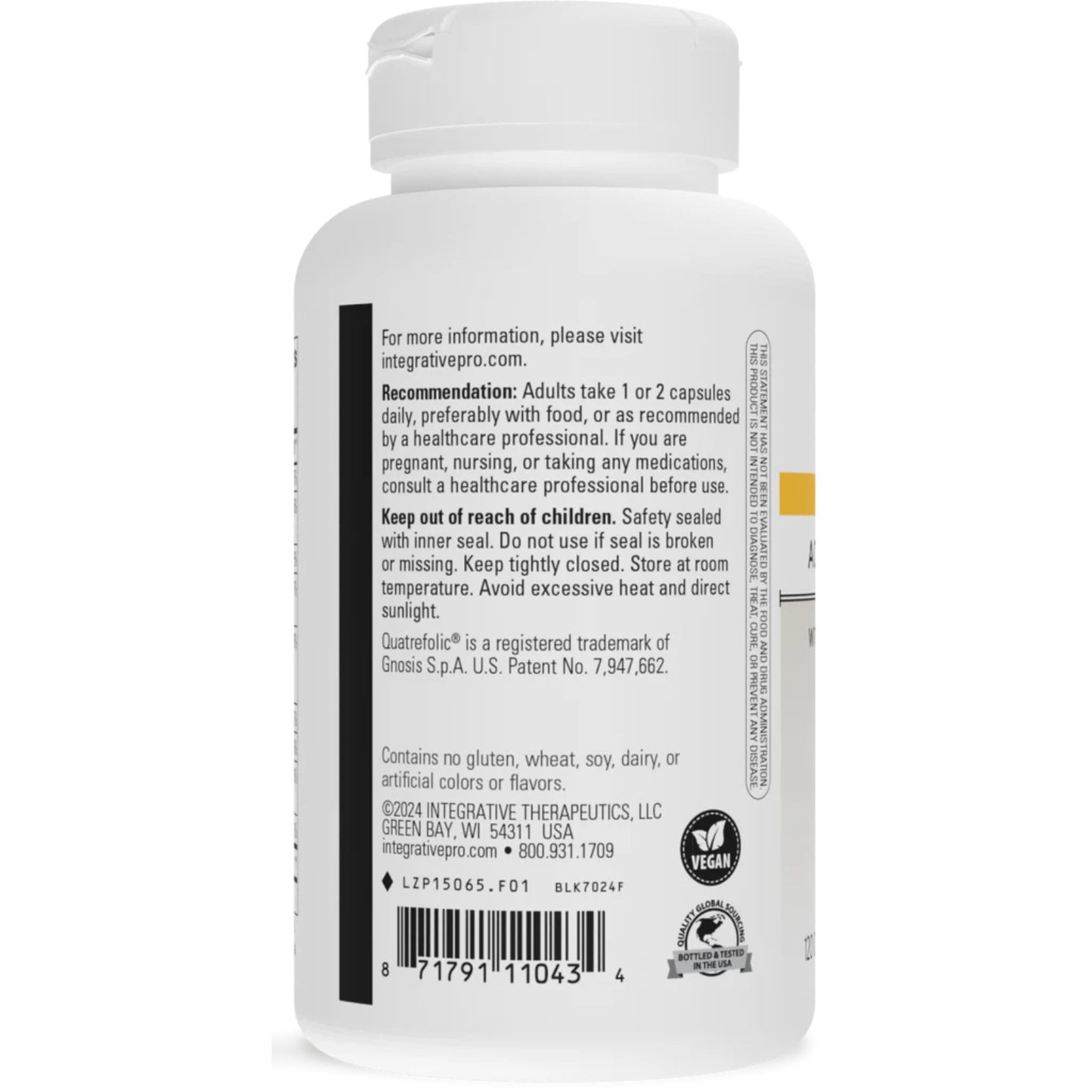 Integrative Therapeutics, Active B-Complex, 120 Capsules UPC 871791110434 | HiLife Vitamins