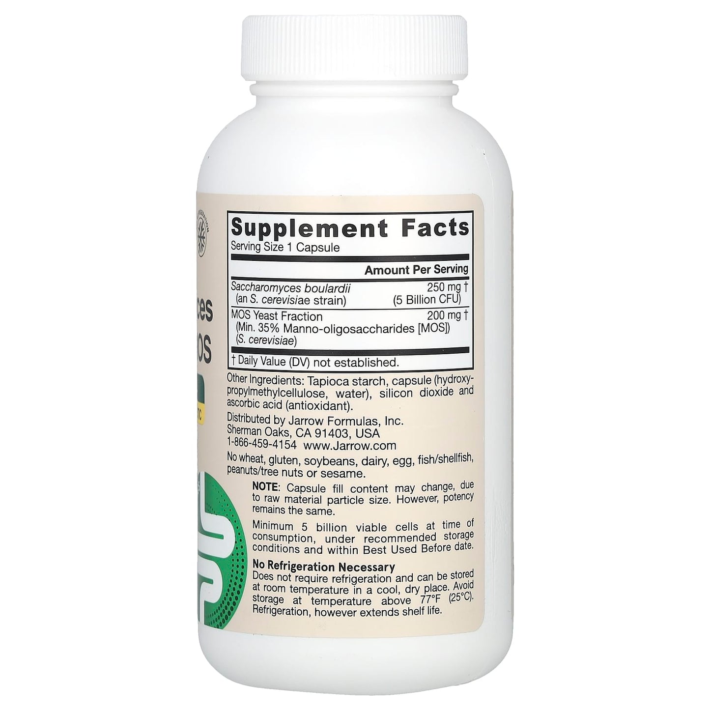 Jarrow Formulas, Saccharomyces Boulardii Plus MOS, 5 Bil, 90 Veggie Caps UPC 790011030041 | HiLife Vitamins