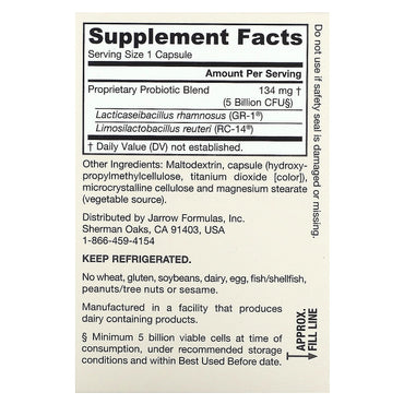 Jarrow Formulas, Fem-Dophilus, 30 Capsules UPC 790011030058 | HiLife Vitamins