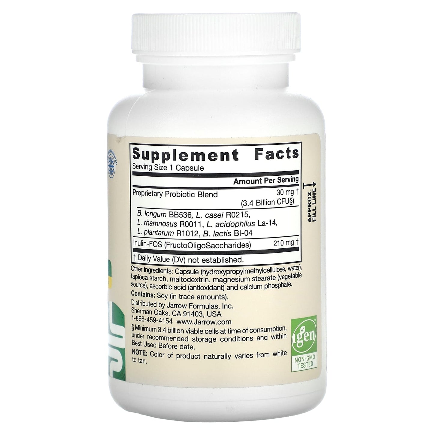 Jarrow Formulas, Jarro-Dophilus Plus FOS, 3.4 Billion CF, 200 Capsules UPC 790011030126 | HiLife Vitamins
