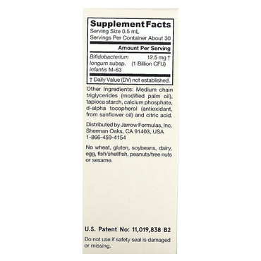 Jarrow Formulas, Jarro-Dophilus Infant, Probiotics Drops, 15 ML UPC 790011030140 | HiLife Vitamins