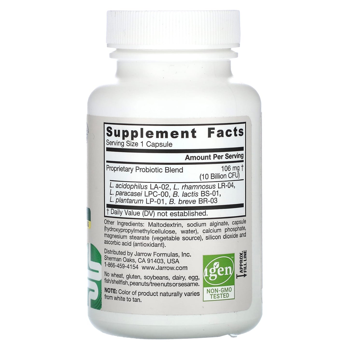 Jarrow Formulas, Jarro-Dophilus Allergen-Free 10 Billion CFU, 60 Veggie Caps UPC 790011030331 | HiLife Vitamins
