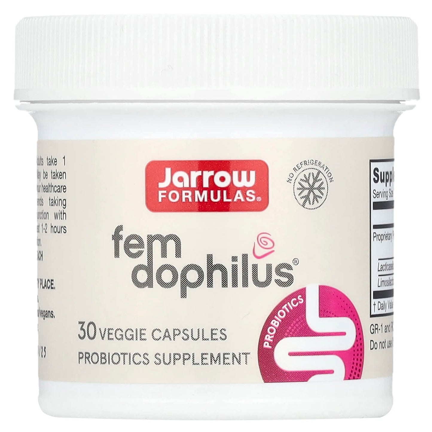 Jarrow Formulas, Women's Fem Dophilus, 30 Veggie Caps UPC 790011030416 | HiLife Vitamins
