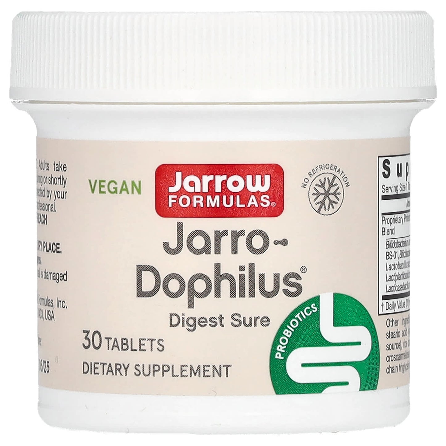 Jarrow Formulas, Jarro-Dophilus Digest Sure Probiotic, 30 Bilayer Tablets UPC 790011030669 | HiLife Vitamins