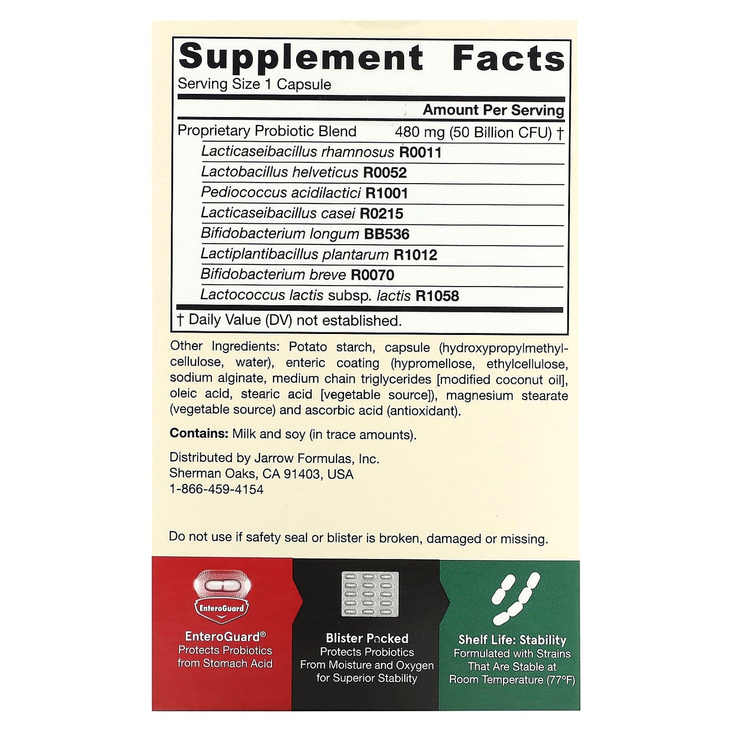 Jarrow Formulas, Jarro-Dophilus EPS, 50 Billion, 30 Veggie Caps UPC 790011030713 | HiLife Vitamins