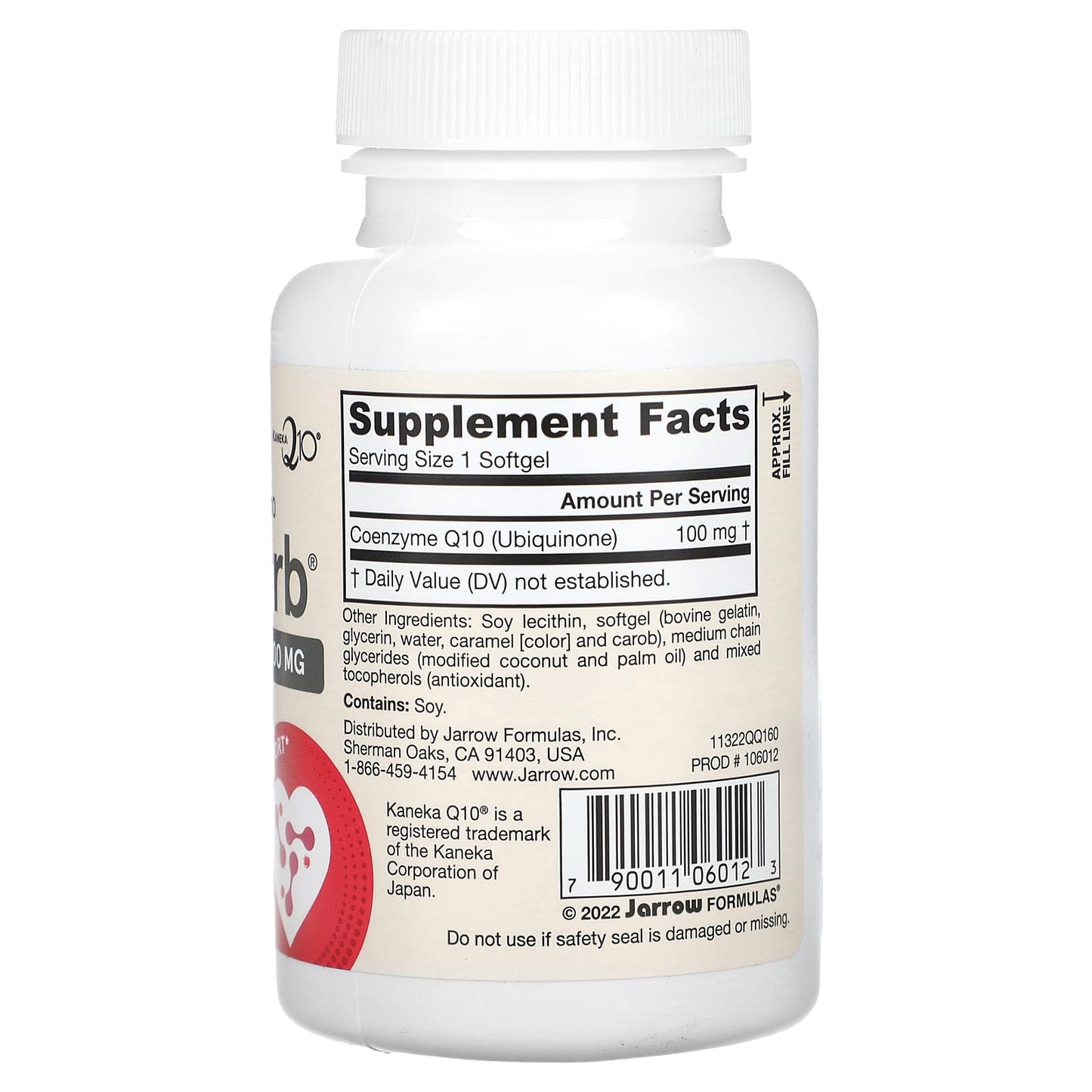 Jarrow Formulas, Q-absorb Co-Q10, 100 mg, 60 Softgels UPC 790011060123 | HiLife Vitamins