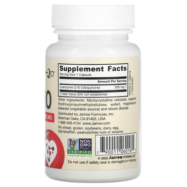 Jarrow Formulas, Co-Q10, 200 mg, 60 Capsules UPC 790011060161 | HiLife Vitamins