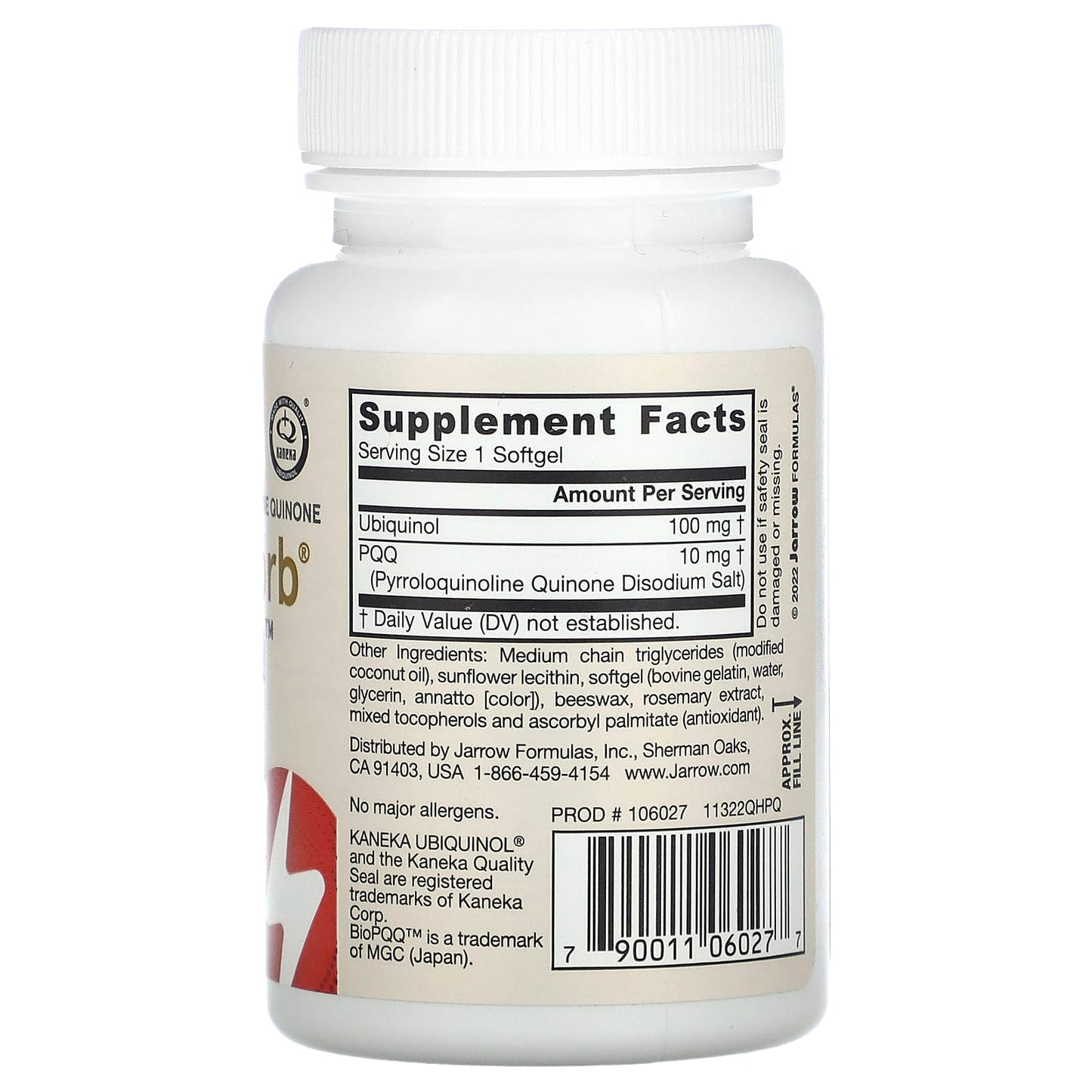 Jarrow Formulas, QH + PQQ (ubiquinol + pyrroloquinoline quinone), 30 Softgels UPC 790011060277 | HiLife Vitamins