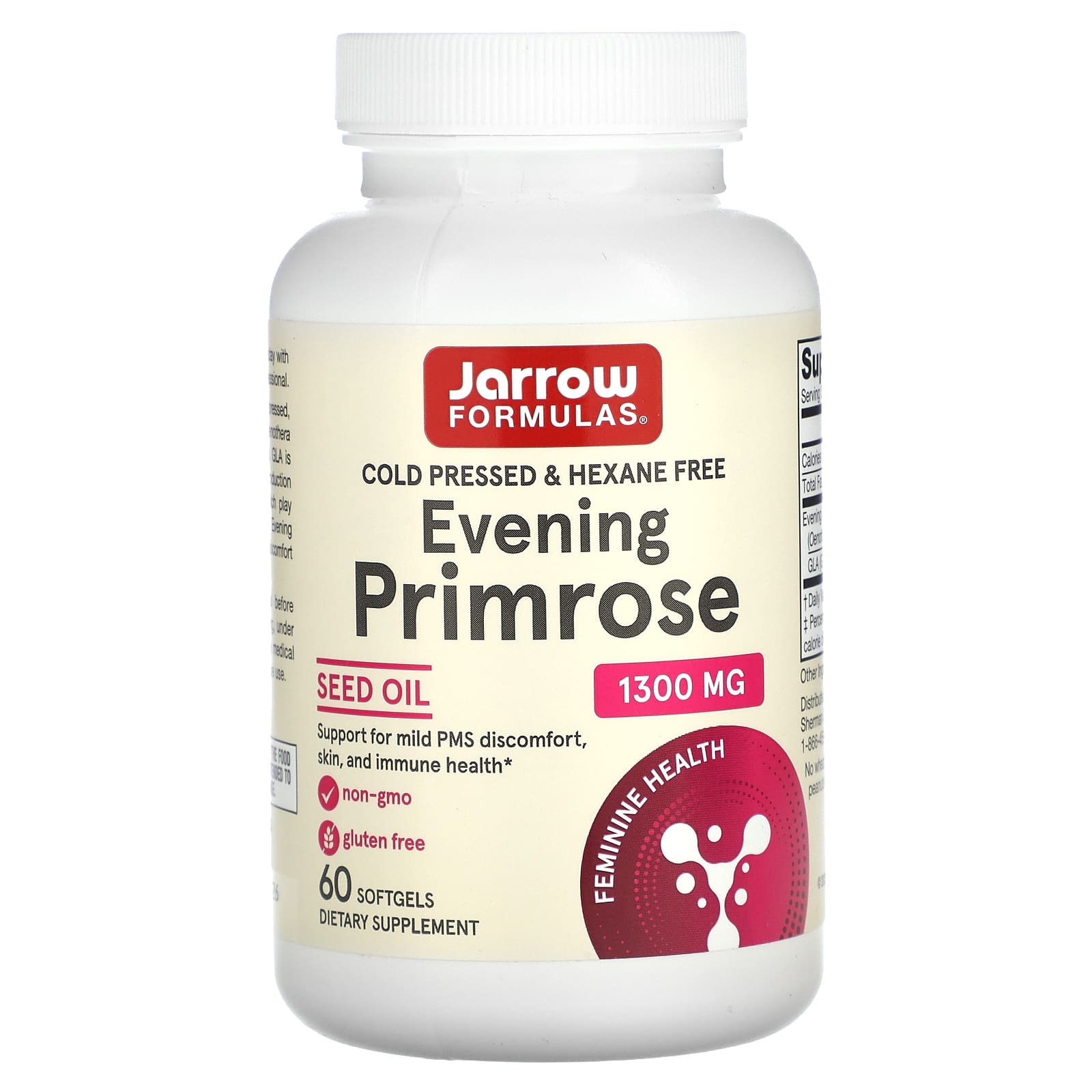 Jarrow Formulas, Evening Primrose, 1300 mg, 60 Softgels UPC 790011090021 | HiLife Vitamins