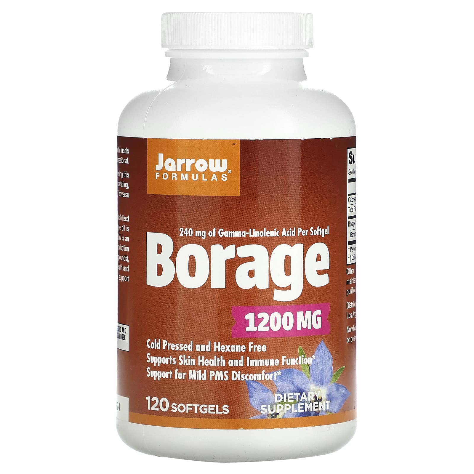 Jarrow Formulas, Borage, GLA-240, 1200 mg, 120 Softgels UPC 790011090090 | HiLife Vitamins