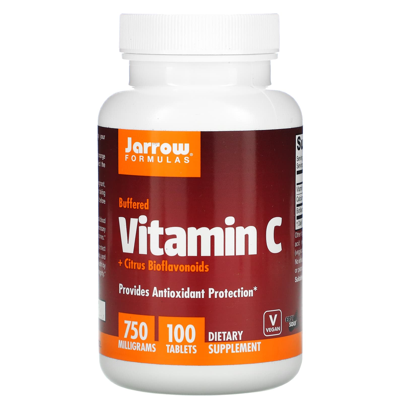 Jarrow Formulas, Vitamin C, 750 mg, 100 Tablets UPC 790011120155 | HiLife Vitamins