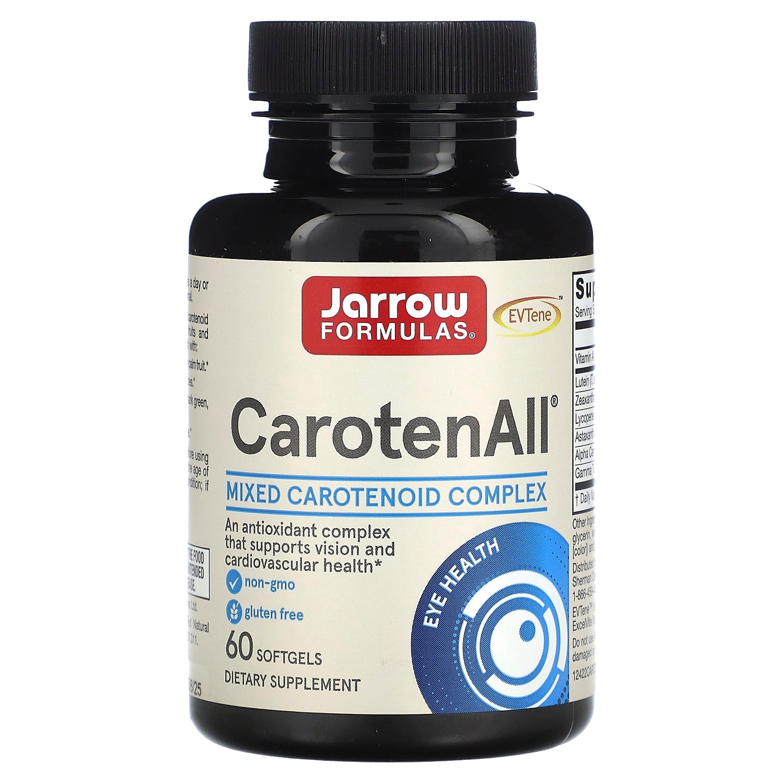 Jarrow Formulas, CarotenAll, Mixed Carotenoids Complex, 60 Softgels UPC 790011120186 | HiLife Vitamins