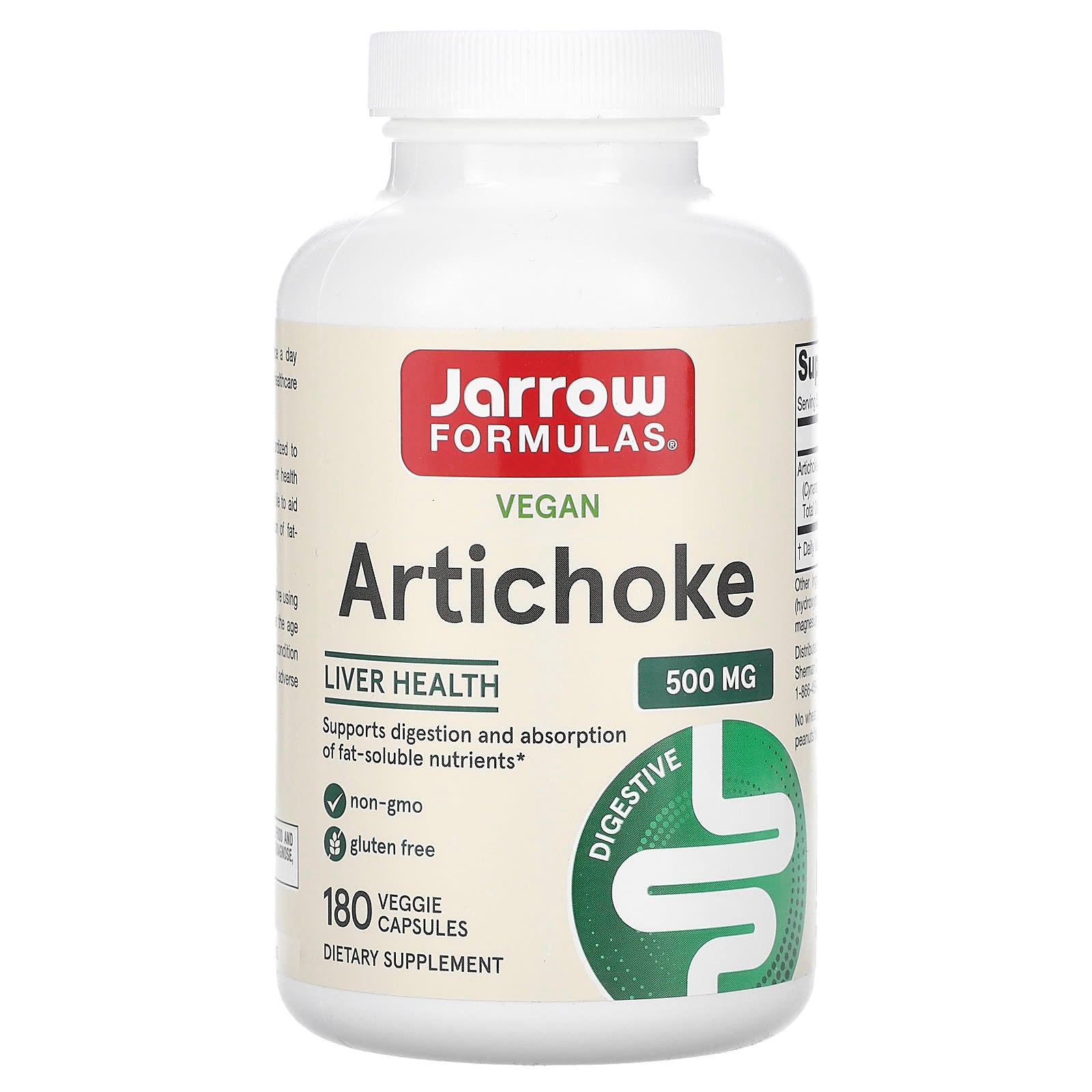 Jarrow Formulas, Artichoke, 180 Capsules UPC 790011140627 | HiLife Vitamins