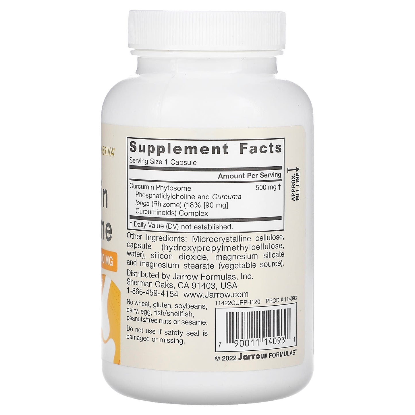 Jarrow Formulas, Curcumin Phytosome, 120 Veggie Caps UPC 790011140931 | HiLife Vitamins