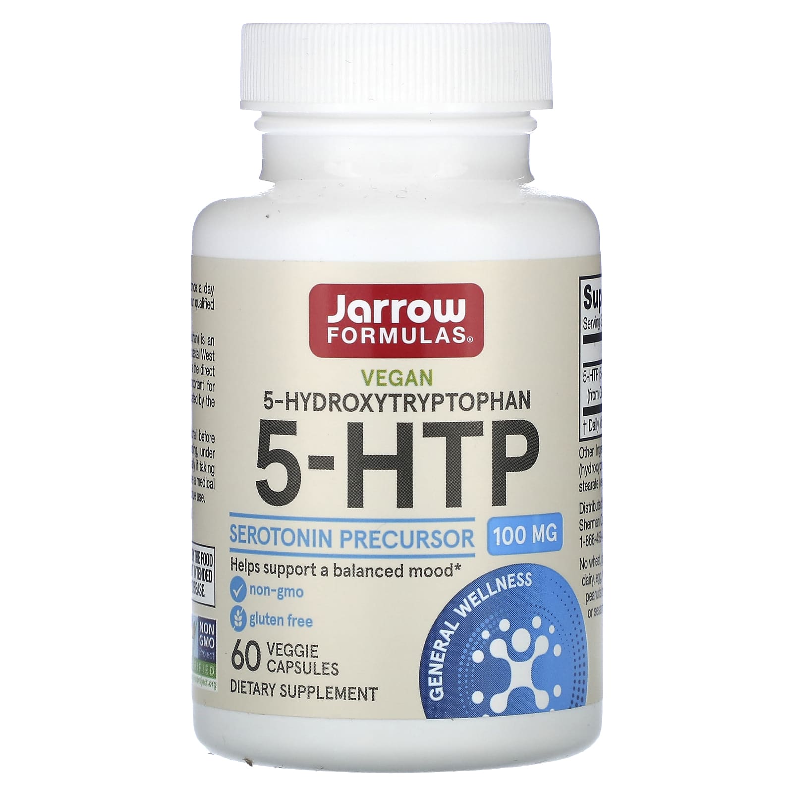 Jarrow Formulas, 5-HTP, 100 mg, 60 Capsules UPC 790011150435 | HiLife Vitamins