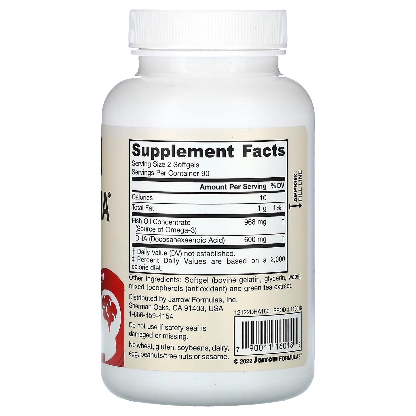 Jarrow Formulas, Max DHA, 180 Softgels UPC 790011160182 | HiLife Vitamins