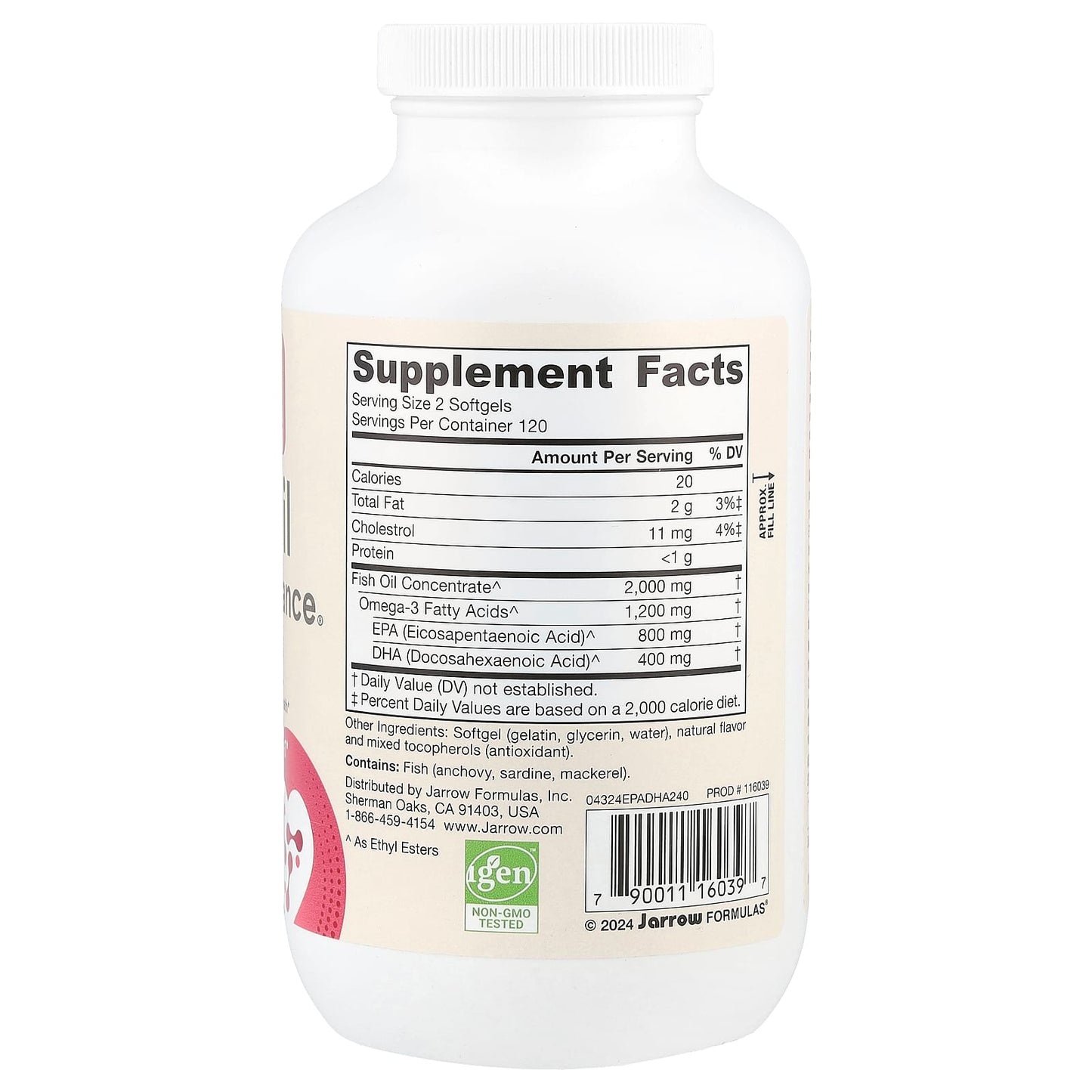 Jarrow Formulas, EPA-DHA Balance, 240 Softgels UPC 790011160397 | HiLife Vitamins