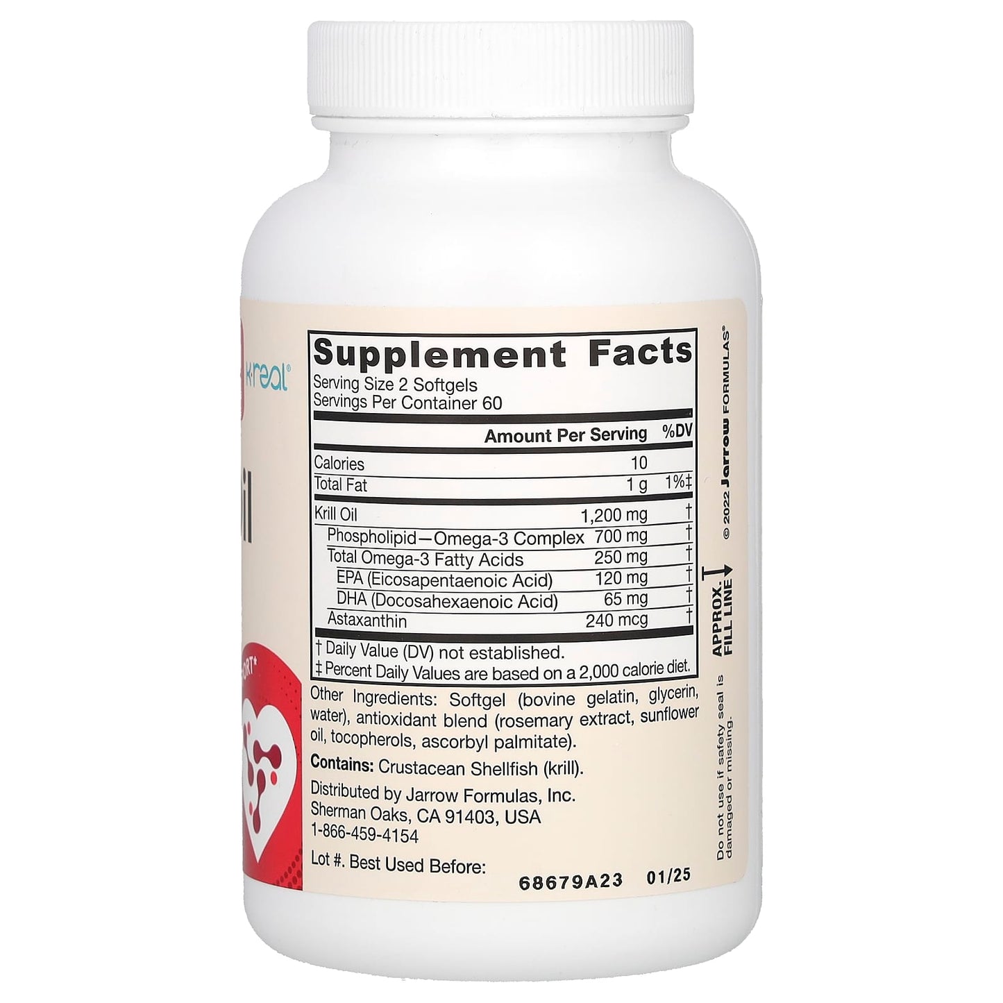 Jarrow Formulas, Krill Oil, 300 mg, 120 Softgels UPC 790011160588 | HiLife Vitamins