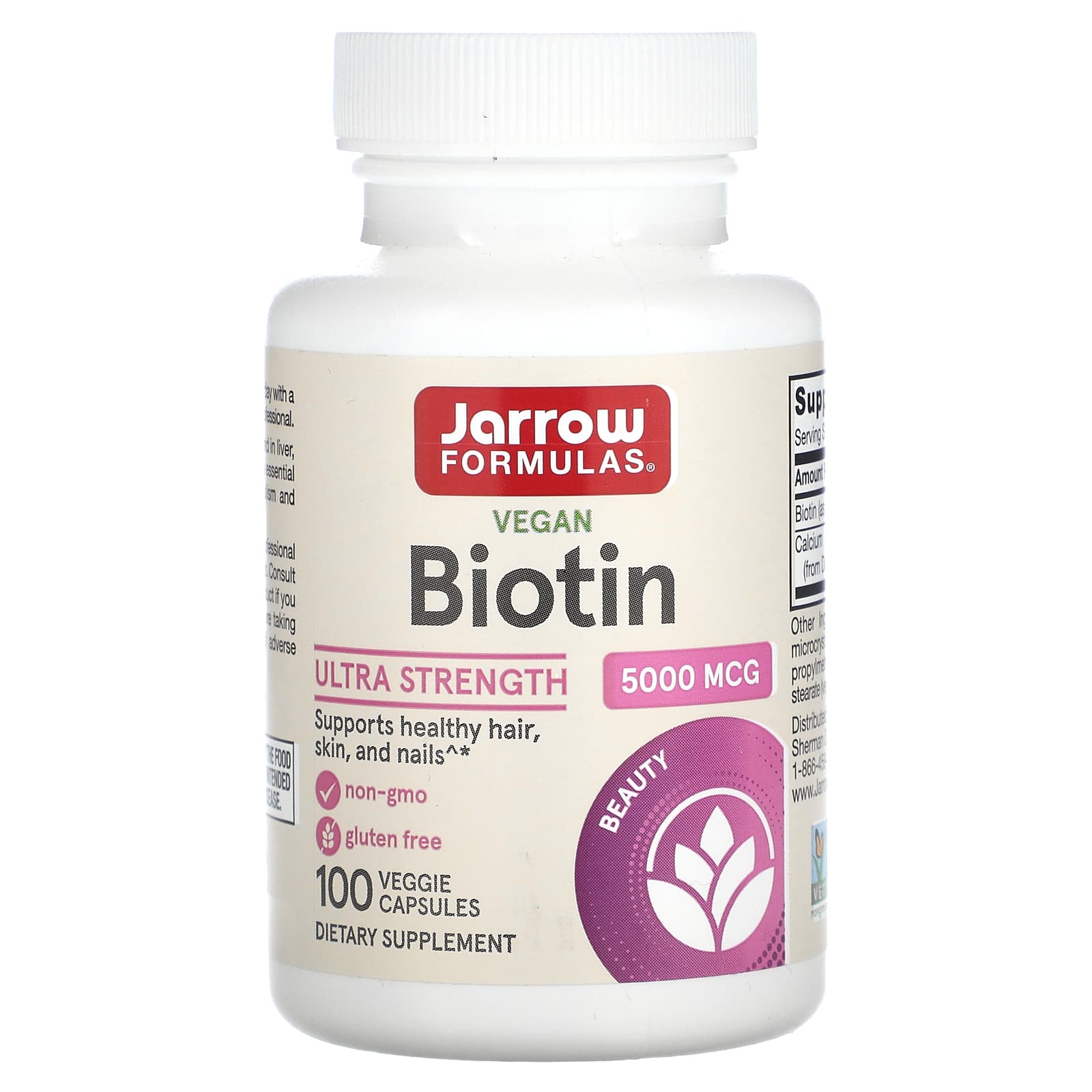 Jarrow Formulas, Biotin, 100 Capsules UPC 790011180050 | HiLife Vitamins