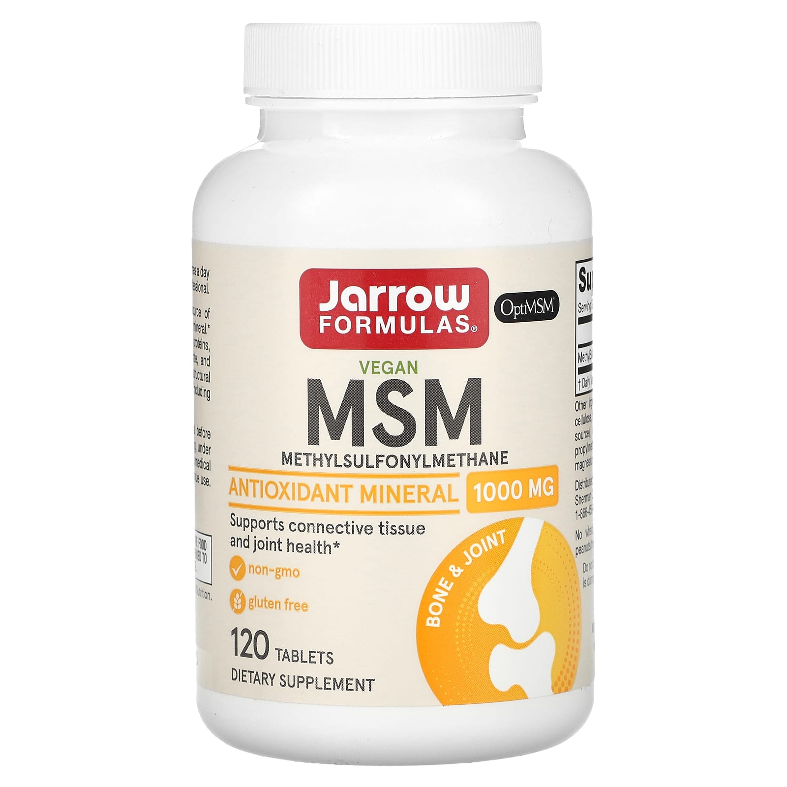Jarrow Formulas, MSM, 1,000 mg, 120 Capsules UPC 790011190165 | HiLife Vitamins