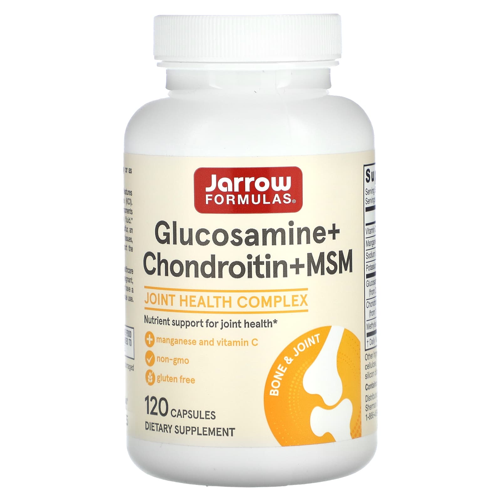 Jarrow Formulas, Glucosamine+Chondroitin+Msm, 120 Capsules UPC 790011190233 | HiLife Vitamins