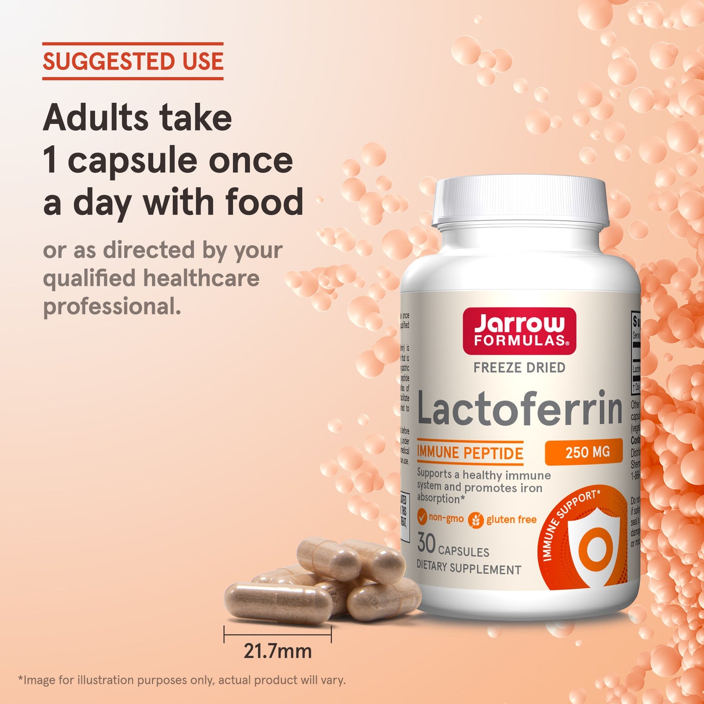Jarrow Formulas, Lactoferrin 250 mg, 30 Capsules UPC 790011210788 | HiLife Vitamins