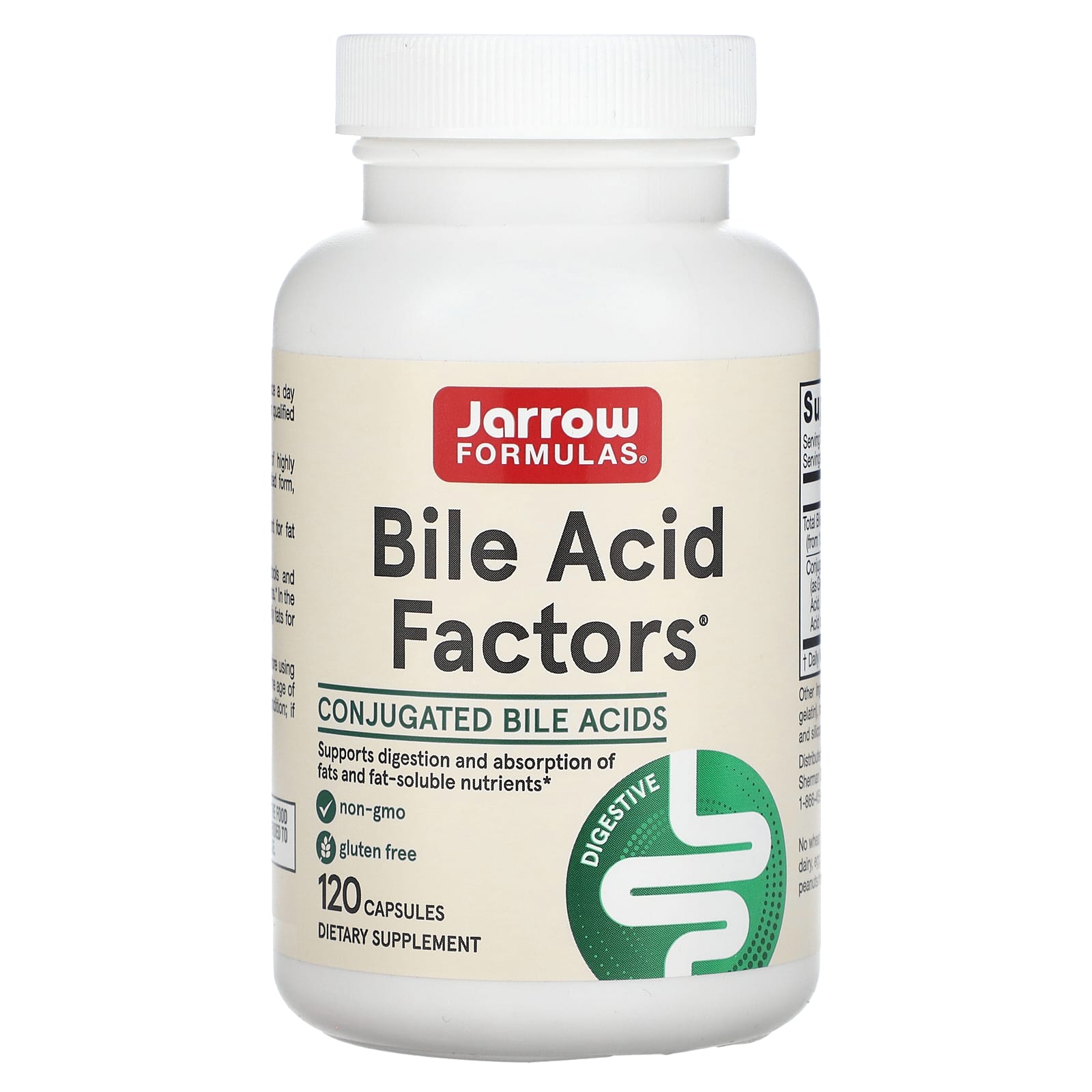 Jarrow Formulas, Bile Acid Factors, 120 Capsules UPC 790011240020 | HiLife Vitamins