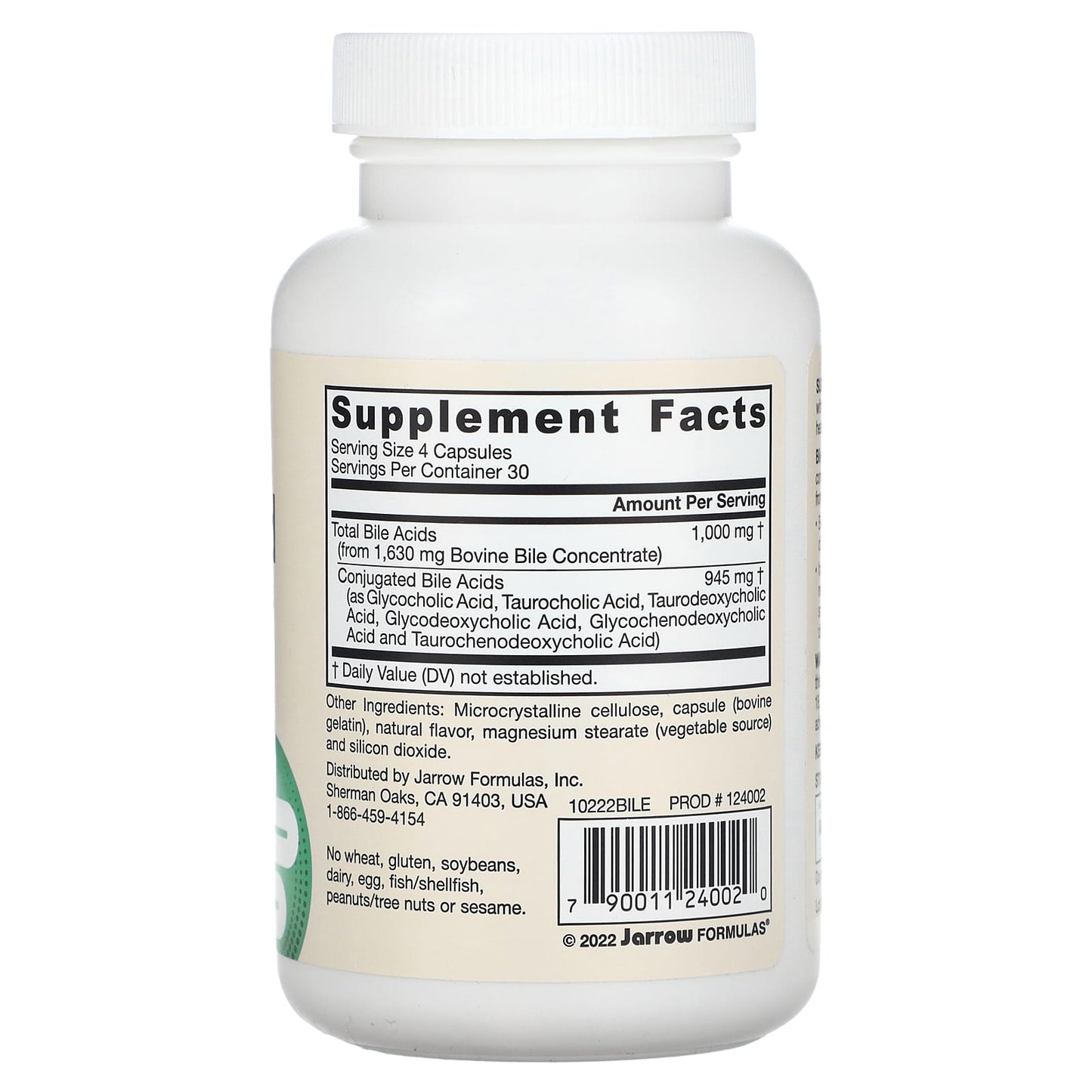 Jarrow Formulas, Bile Acid Factors, 120 Capsules UPC 790011240020 | HiLife Vitamins