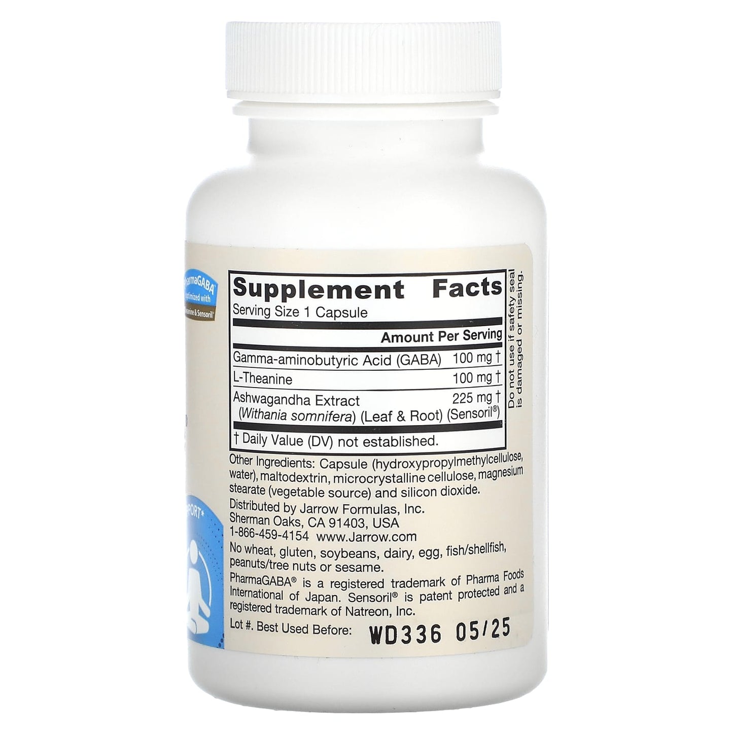 Jarrow Formulas, GABA Soothe, 30 Veggie Caps UPC 790011290445 | HiLife Vitamins