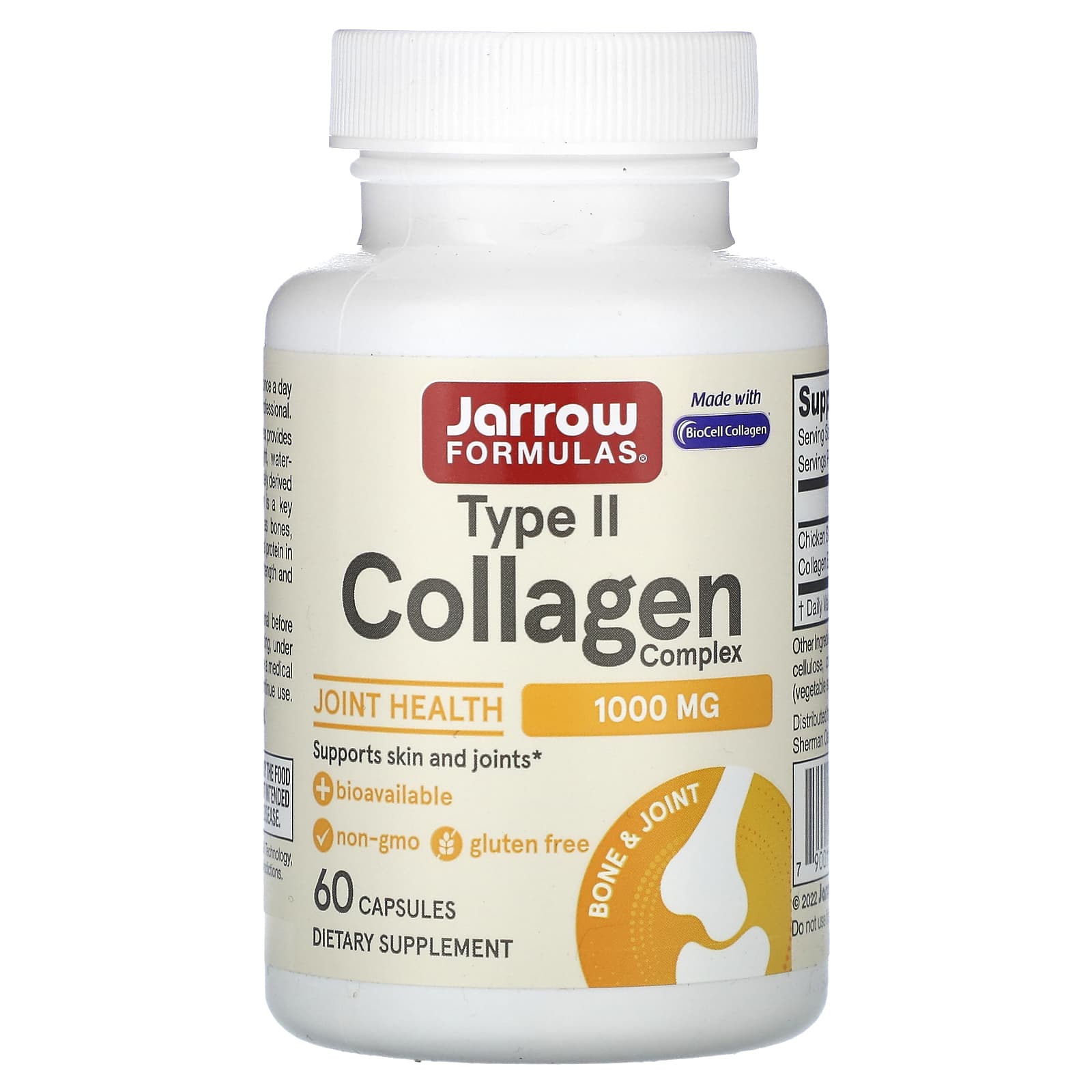 Jarrow Formulas, Type II Bioavailable Collagen Complex, 60 Capsules UPC 790011290513 | HiLife Vitamins