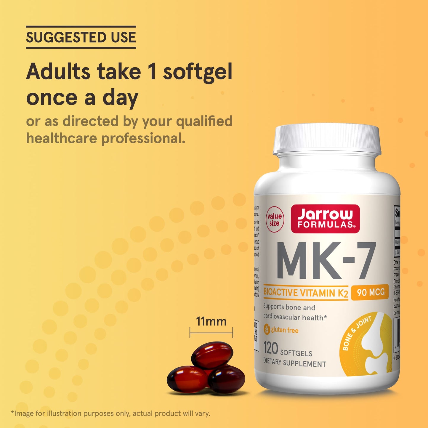 Jarrow Formulas, MK-7, Vitamin K2 as MK-7, 90 mcg, 120 Softgels UPC 790011300076 | HiLife Vitamins