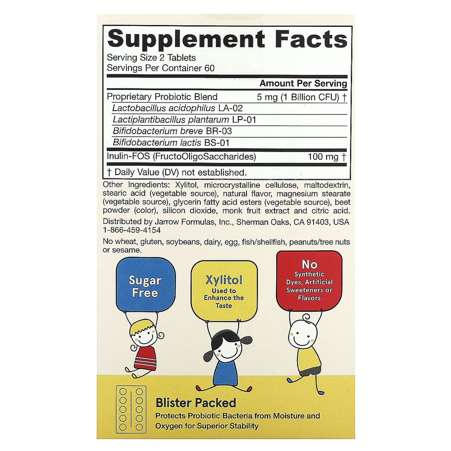Jarrow Formulas, Yum-Yum Dophilus, Sugar-Free, Natural R, 120 Tablets - 790011320050 | Hilife Vitamins