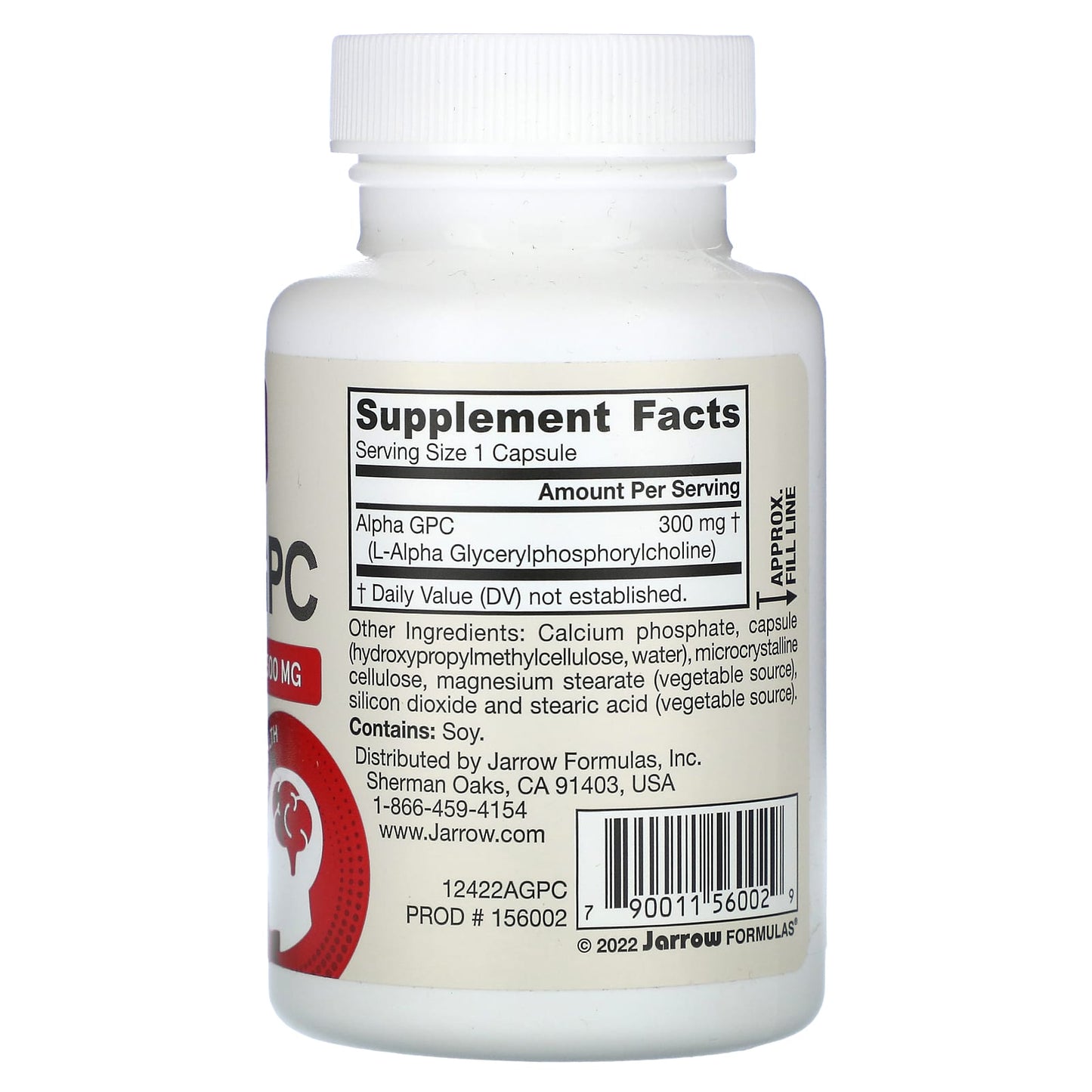 Jarrow Formulas, Alpha GPC, 300 mg, 60 Veggie Caps UPC 790011560029 | HiLife Vitamins