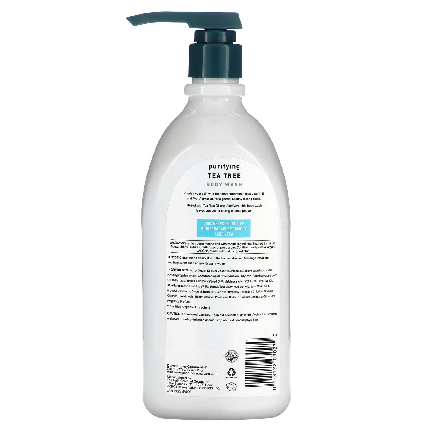 Jason, Satin Body Wash Tea Tree, 30 Oz UPC 078522030270 | Hilife Vitamins