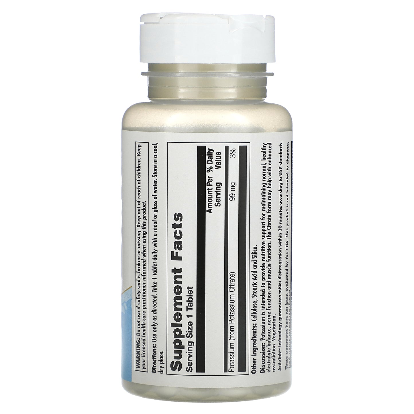 Kal, Potassium 99 Citrate, 99 mg, 100 Tablets UPC 021245137948 | HiLife Vitamins