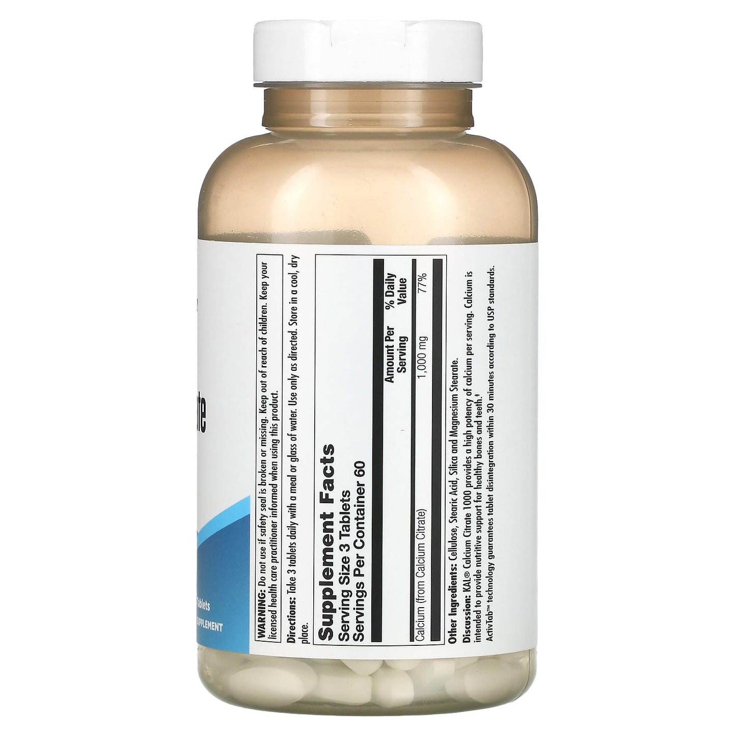 Kal, Cal Citrate 1000 mg, 180 Tablets UPC 021245141266 | HiLife Vitamins