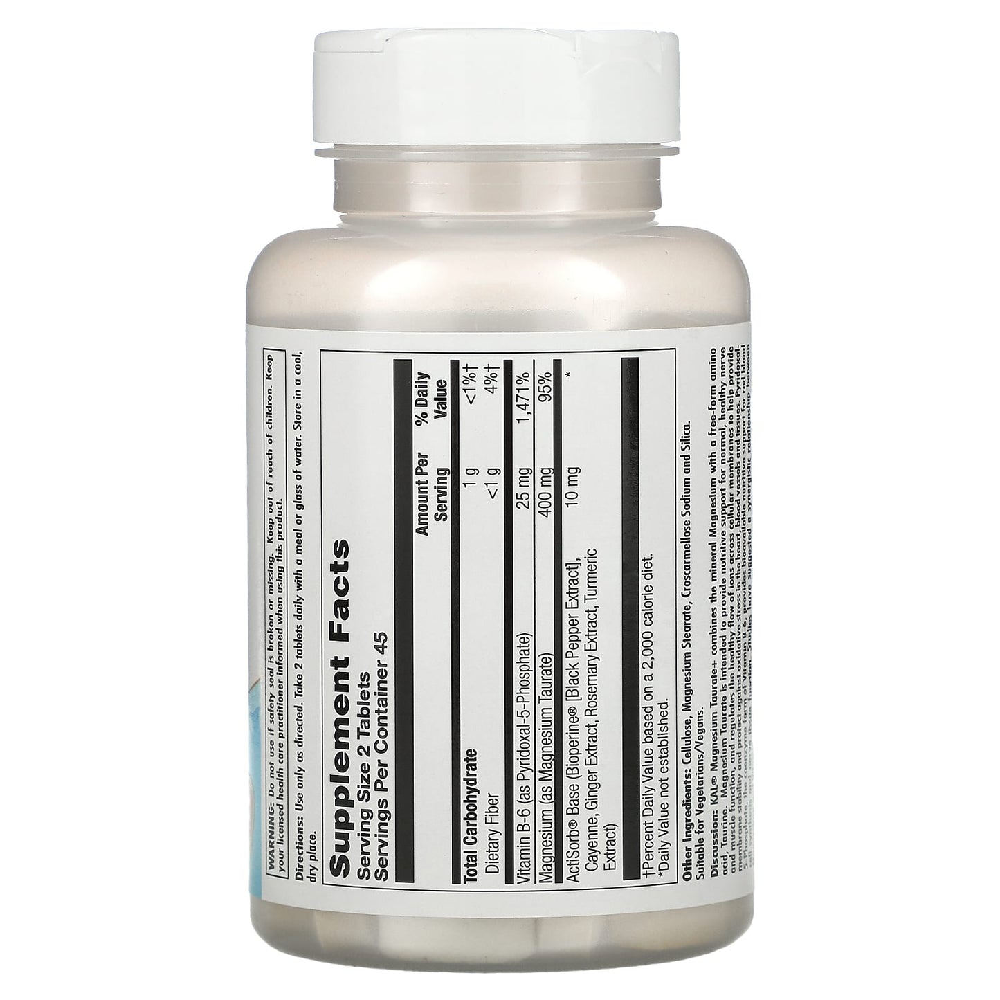 Kal, Magnesium Taurate+, 200 mg, 90 Tablets UPC 021245369752 | HiLife Vitamins